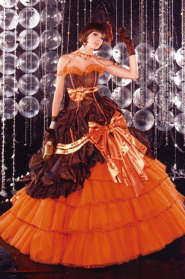 オレンジのプリンセスドレス